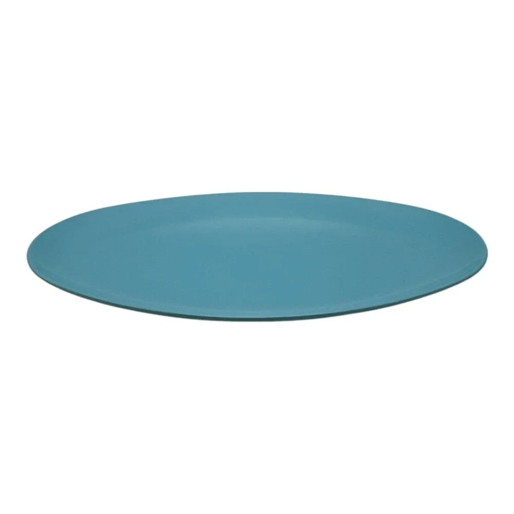 Vintage Allied Chemical Blue Turquoise Melamine Oval Plate Platter 12